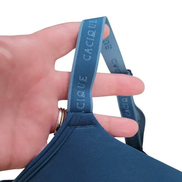 Cacique Size 46DD So Light Lightly Lined T-Shirt Bra Poseidon Teal Blue Wired - Picture 7 of 15